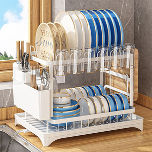 Modern 2 Tier Carbon Steel Dish Rack