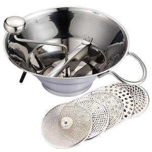 Stainless Steel Manual Food Mill Vegetable Potato Masher with Interchangeable Filter