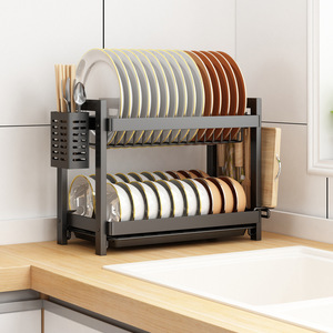 Foldable Double-Layer Utensil Storage Rack