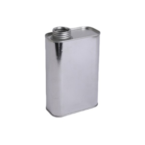 Square Motor Oil Tin Can with Metal Screw Top Lids