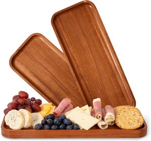 Large Foldable Acacia Wood Modern Sustainable Serving Tray