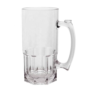 New 990ml Clear Plastic PC Beer Juice Jug Plastic Pitcher with Handle Suitable for Bar and Club
