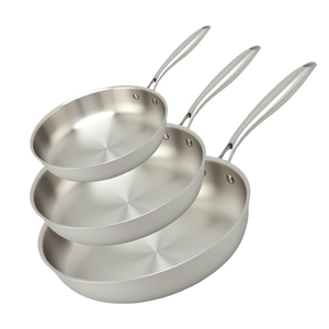 Tri-ply Stainless Steel 304 Fry Pan Skillets Home Use