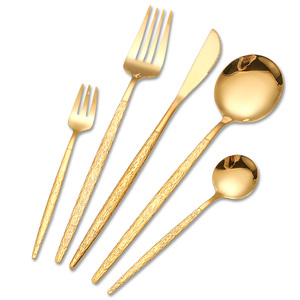 Portugal Gold Plated Flatware Spoons Forks Knife Cutlery
