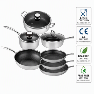 Triply Stainless Steel Non Stick Milk Pot and Frying Pan