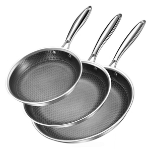 Triply Ceramic Non-stick Stainless Steel Fry Pan Skillets