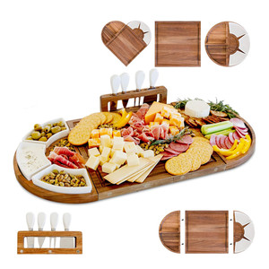 Magnetic Acacia Wood Serving Board Set