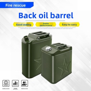 Green Galvanized Steel Portable Metal Spare Fuel Storage Canister